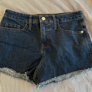 Wild Fable High Waist Blue Jean Shorts Distressed Frayed Hem